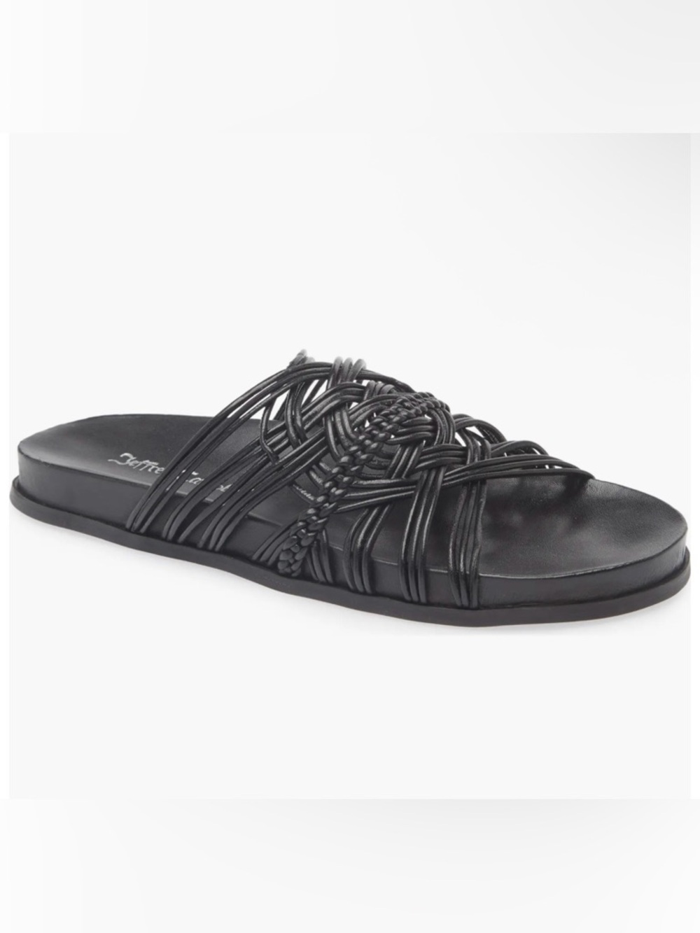 Jeffrey Campbell Black Woven Slide Sandal Arch Support 9